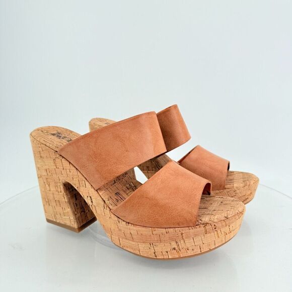 Korks Kork Ease Dezi Sandals Platform Brown Vegan Strappy Chunky Heel Size 11 - Picture 2 of 15